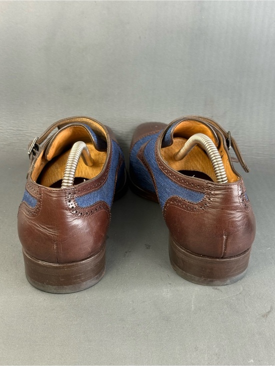 Mezlan Cupido Double Monk Strap two-tone Oxford shoes men’s size 9.5